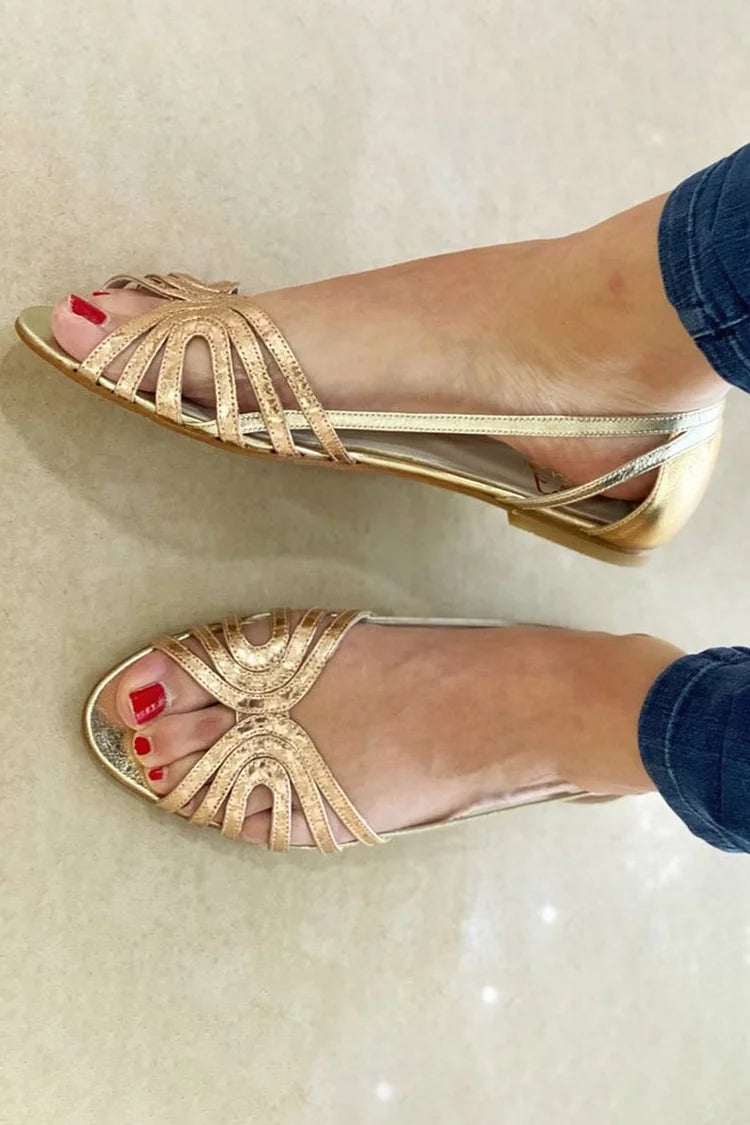 Eleonora – Sandalias Doradas Luz de Verano