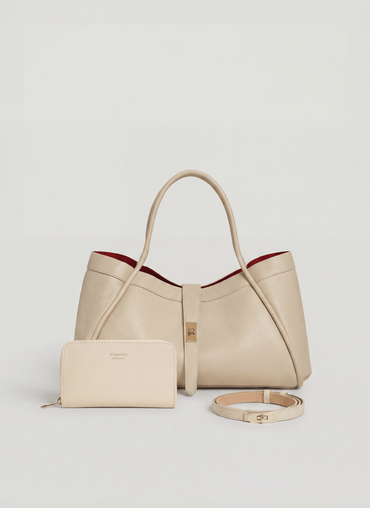 Set Mayfair en Piel Dollaro Crema
