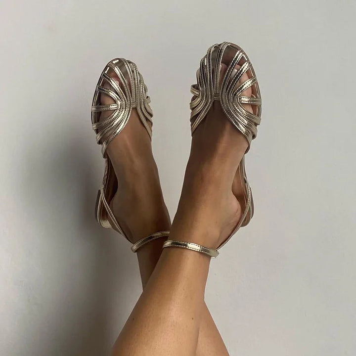 Vittoria – Sandalias Joya Doradas