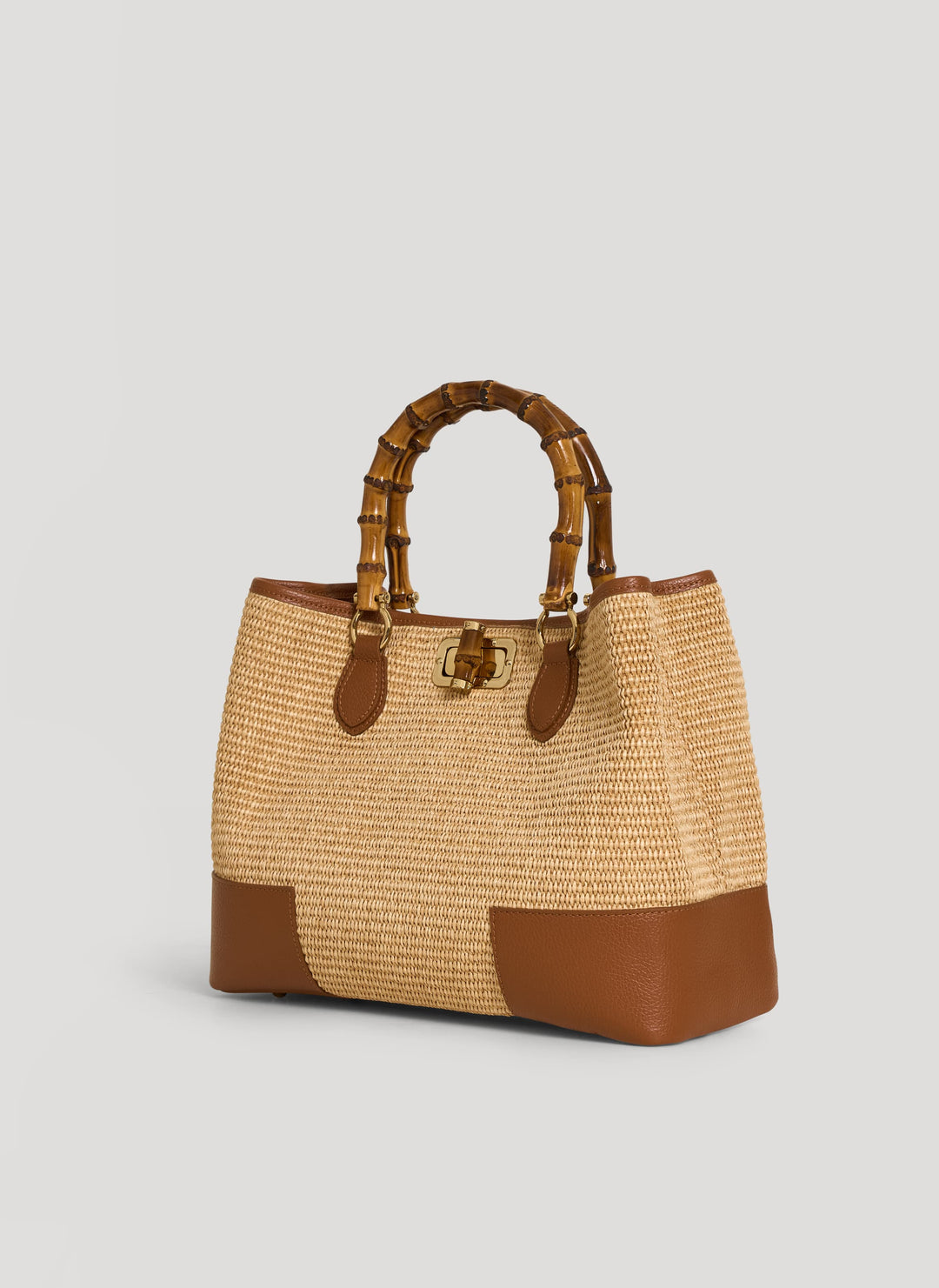 Set Bamboo Babe de piel y rafia cuero