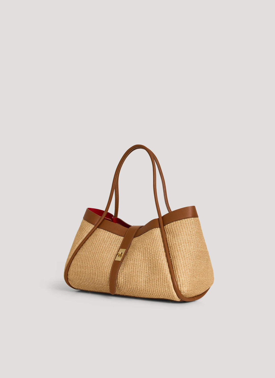 Set Mayfair en piel y rafia cuero