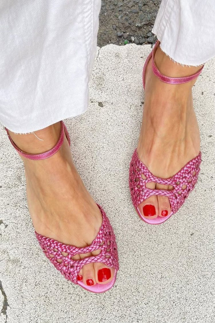 Isadora – Sandalias Trenzadas Doradas