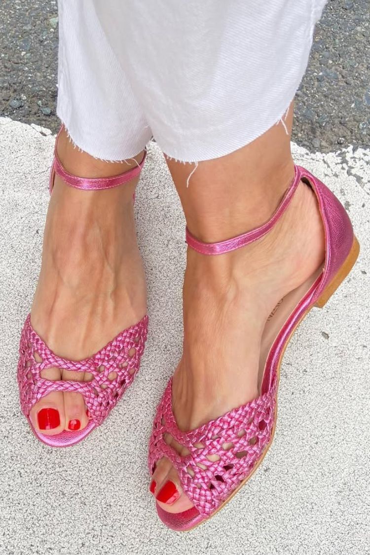 Isadora – Sandalias Trenzadas Doradas
