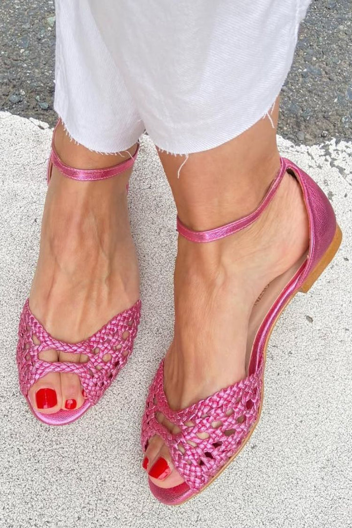 Isadora – Sandalias Trenzadas Doradas
