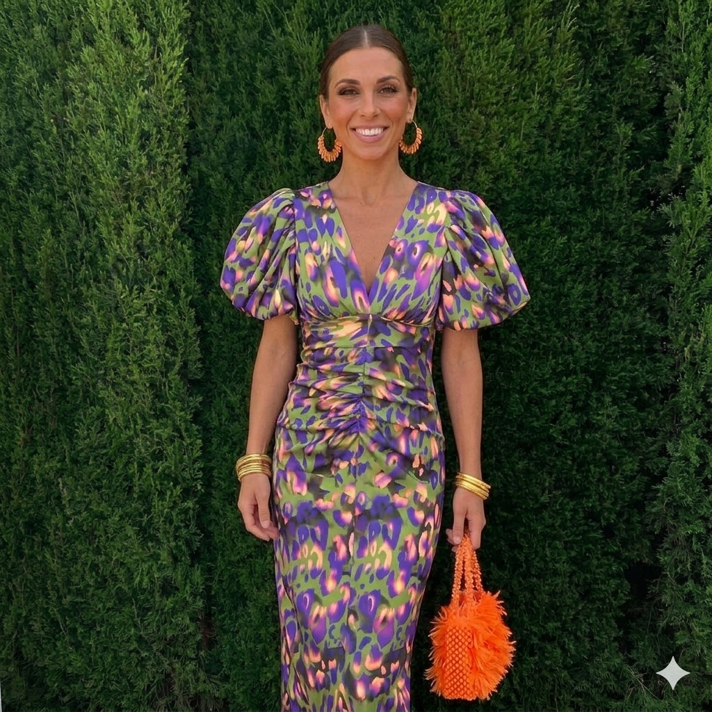 Bella – Vestido con mangas plisadas
