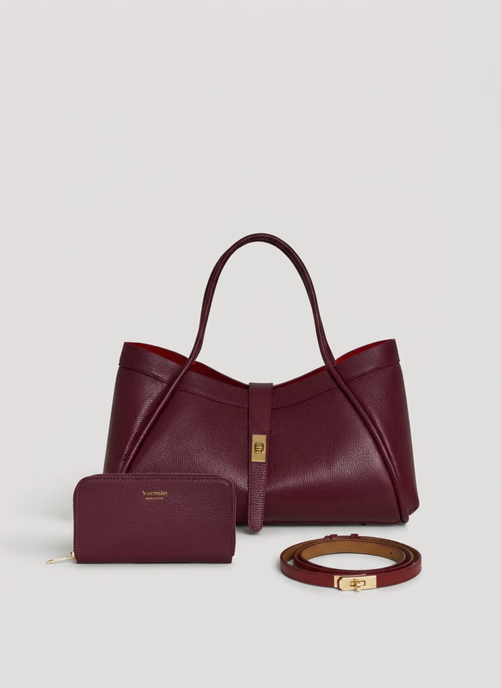 Set Eleganza Decisa | Mayfair en piel Burdeos