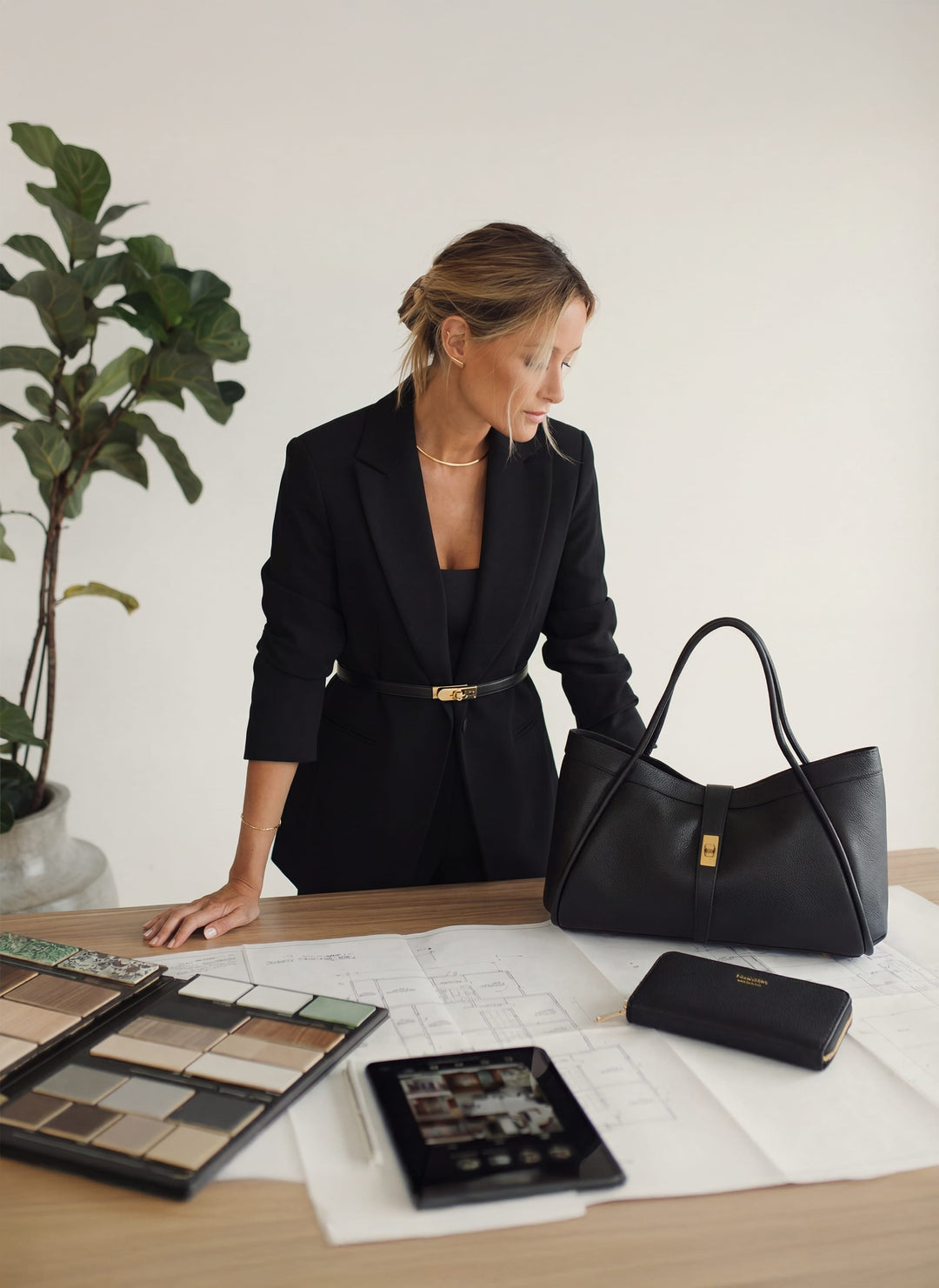 Set Trabajo diario | Mayfair en piel negra