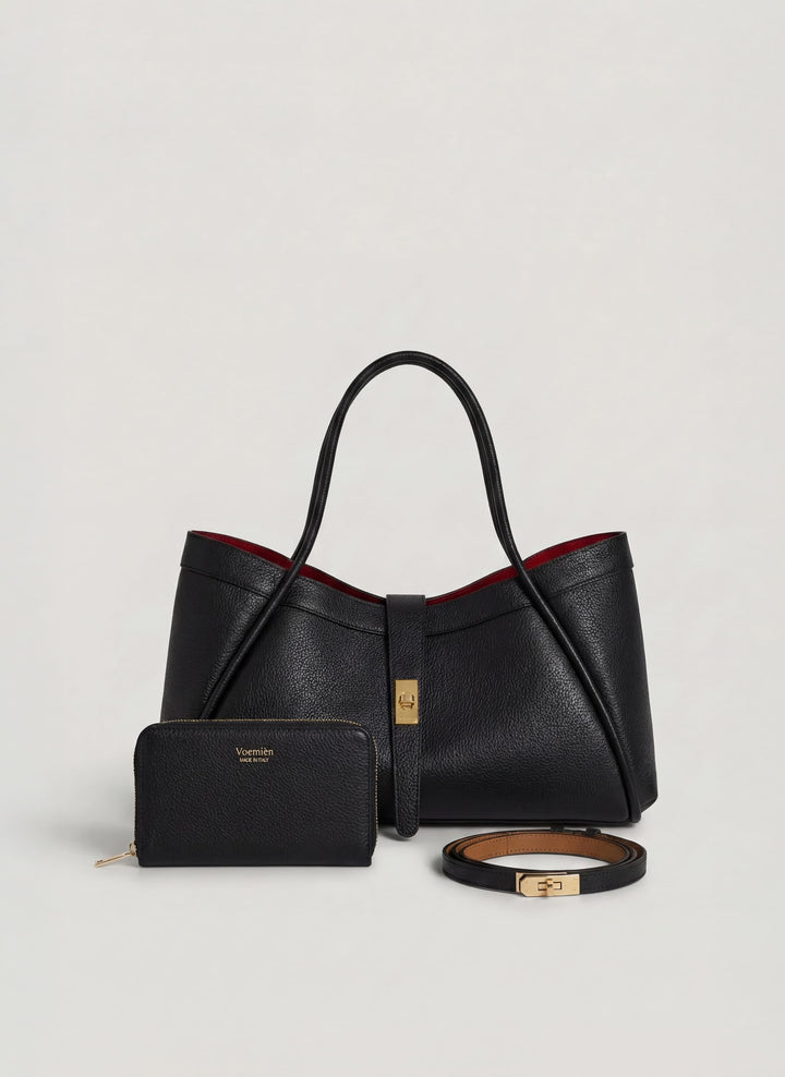 Set Trabajo diario | Mayfair en piel negra