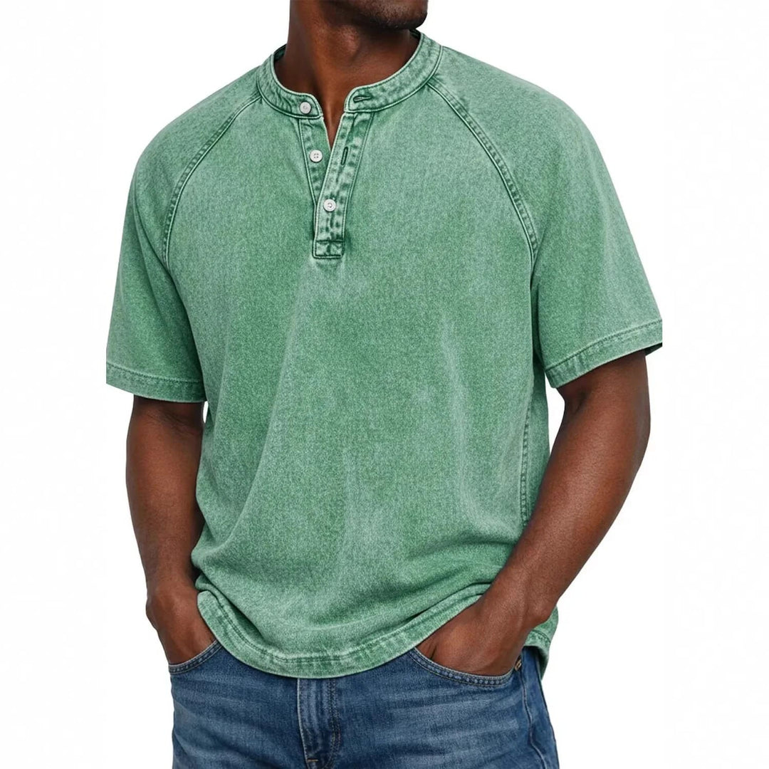 Mateo - Camiseta Henley de manga corta