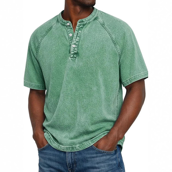 Mateo - Camiseta Henley de manga corta