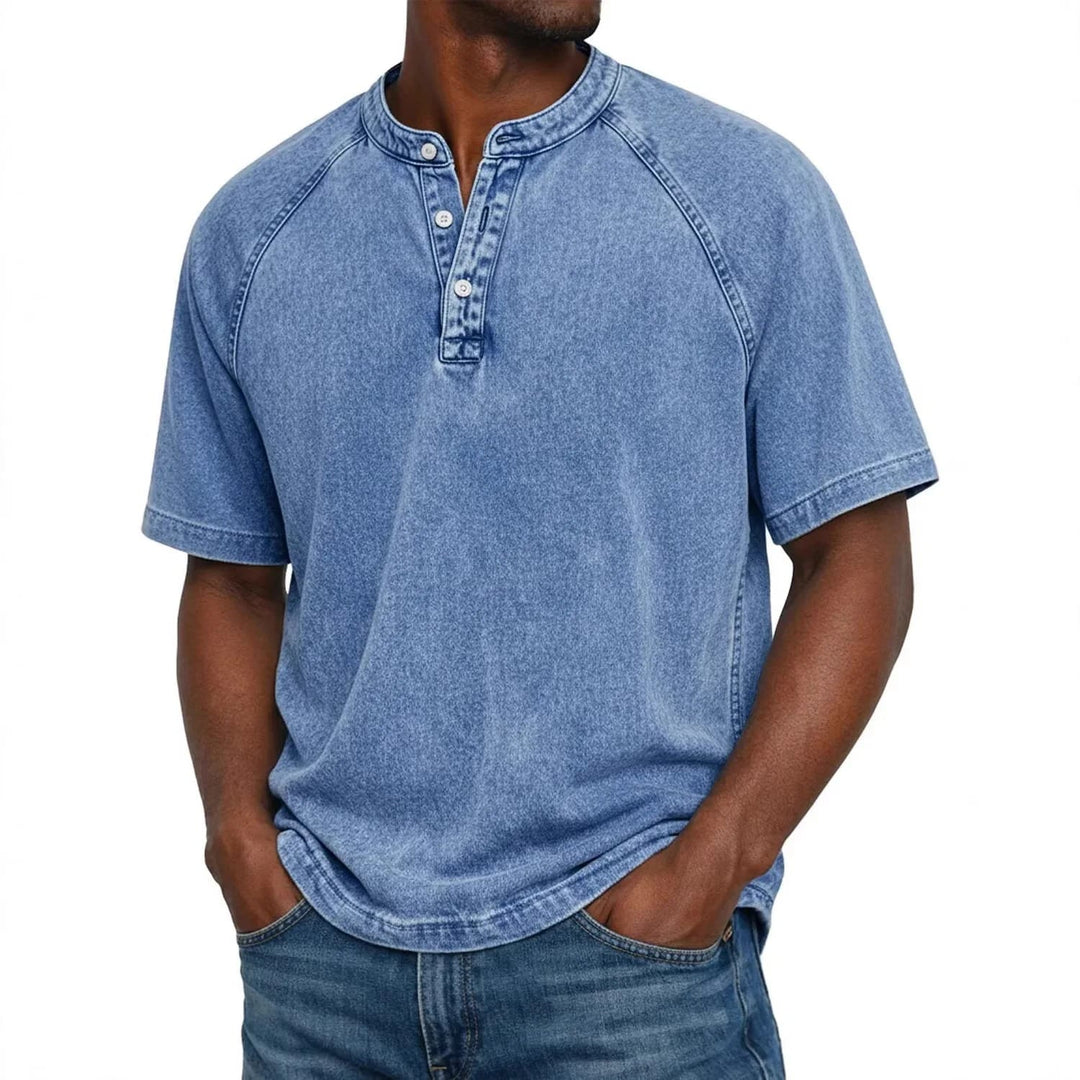 Mateo - Camiseta Henley de manga corta