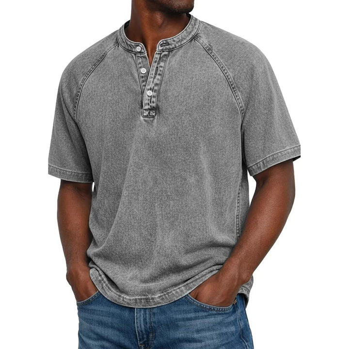 Mateo - Camiseta Henley de manga corta