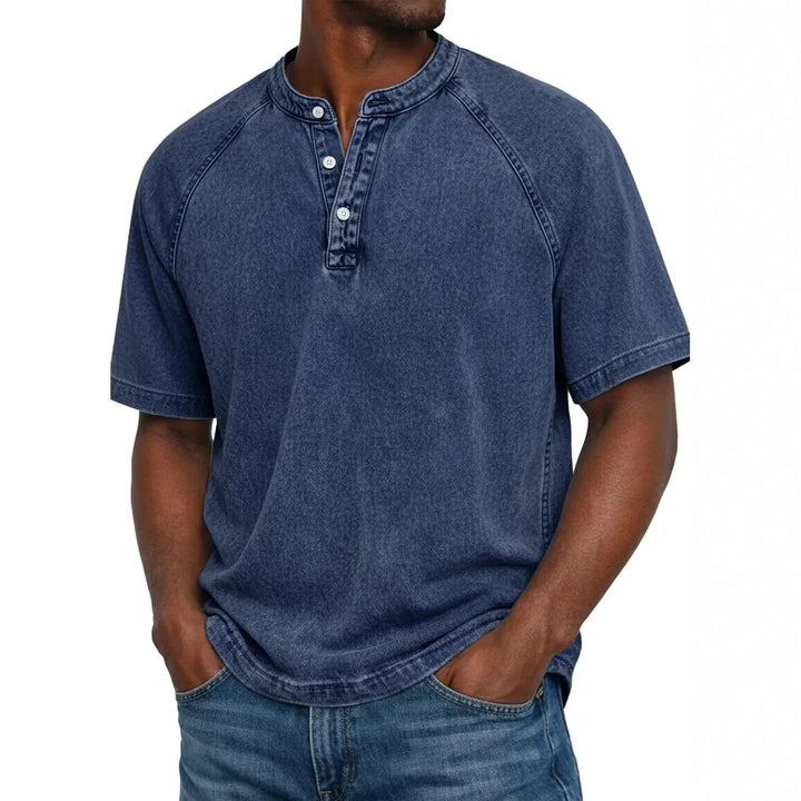 Mateo - Camiseta Henley de manga corta