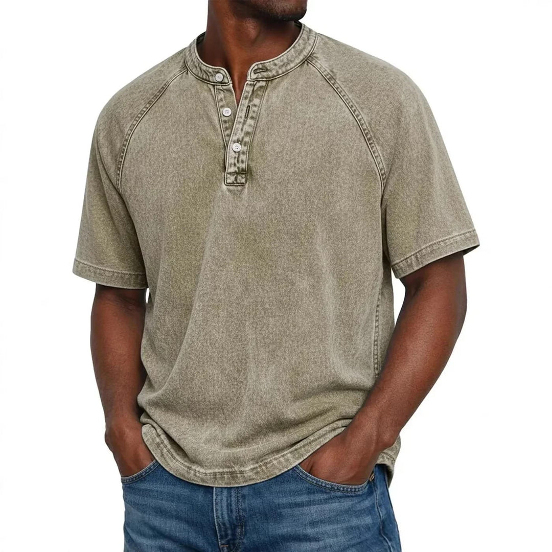 Mateo - Camiseta Henley de manga corta