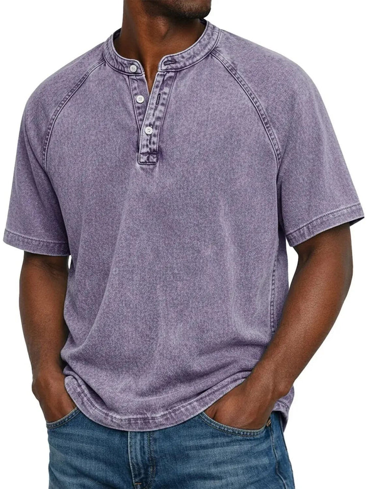 Mateo - Camiseta Henley de manga corta