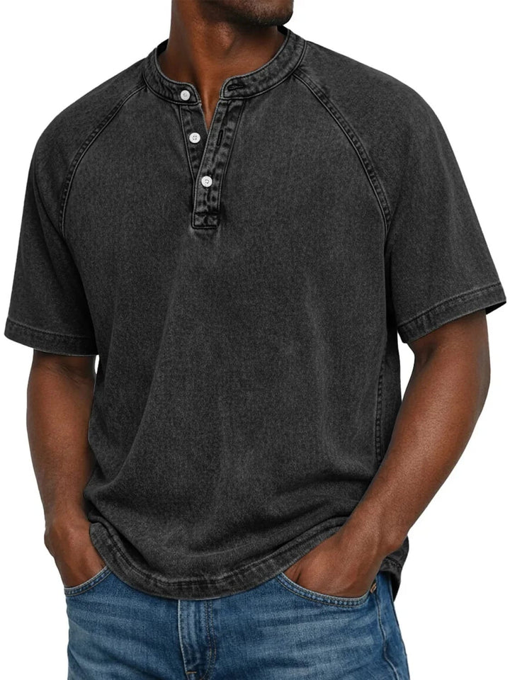 Mateo - Camiseta Henley de manga corta
