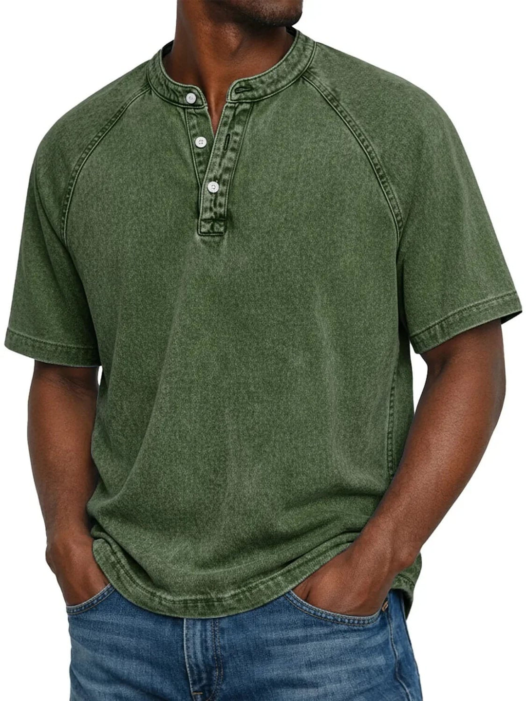 Mateo - Camiseta Henley de manga corta