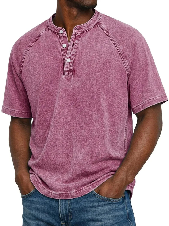 Mateo - Camiseta Henley de manga corta