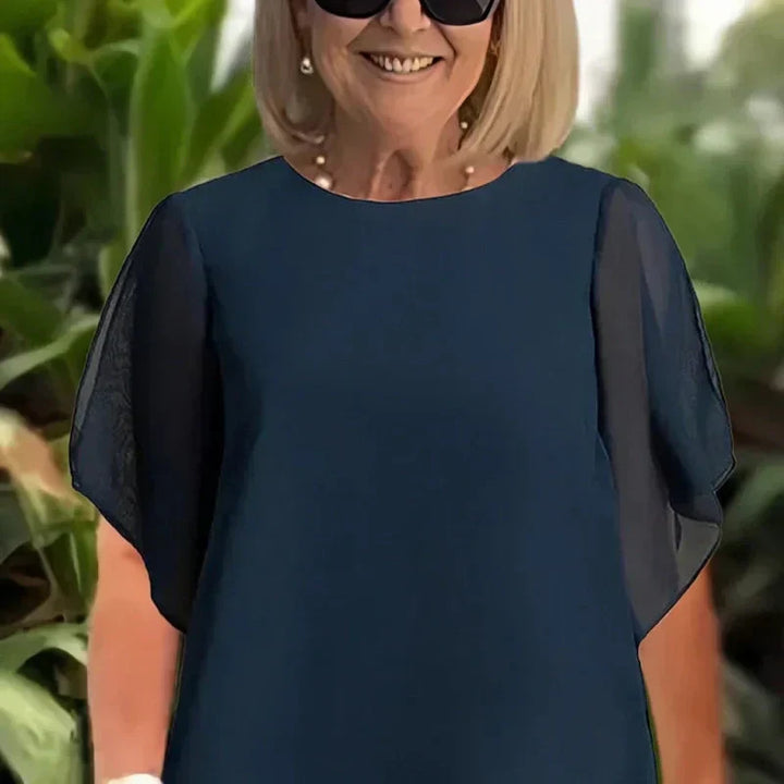 Carla - Traje con pantalones palazzo drapeados